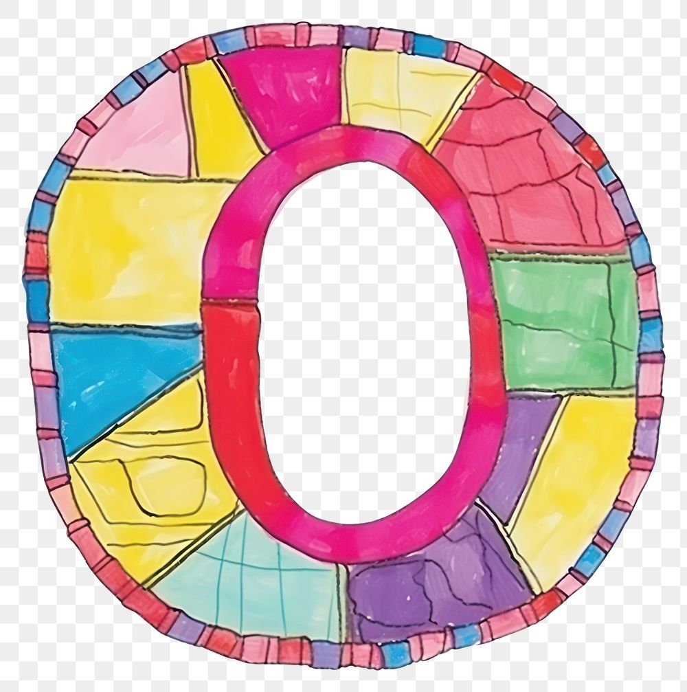 PNG Letter o vibrant colors number text art.