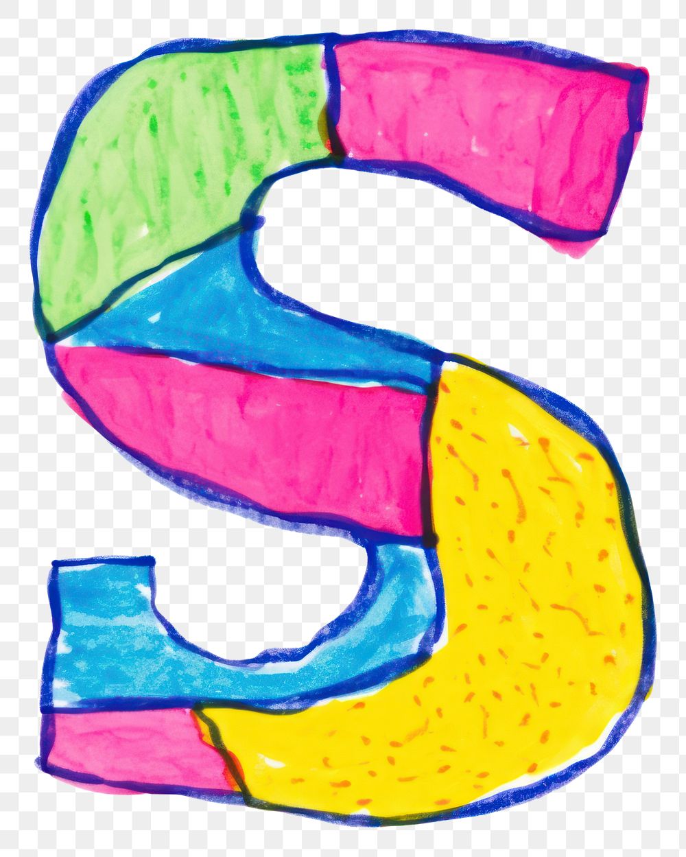 PNG Letter S vibrant colors text alphabet number.