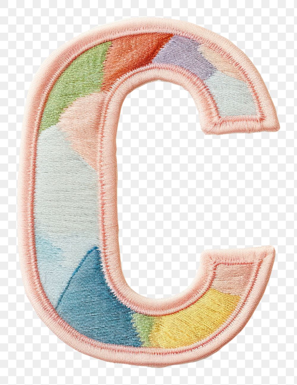 PNG Patch letter C white background creativity horseshoe.