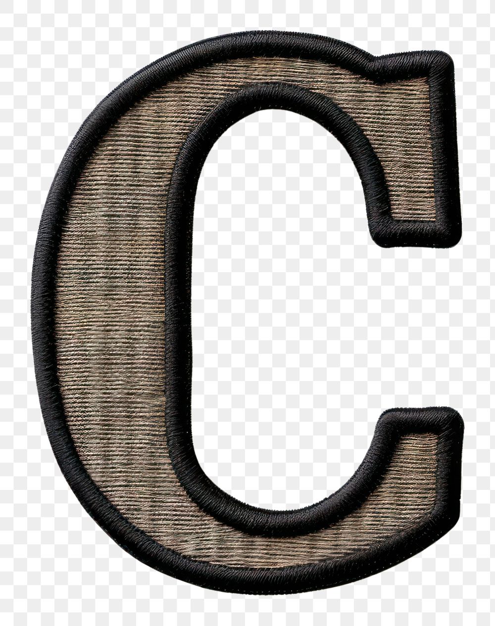 PNG Patch letter C text white background horseshoe.