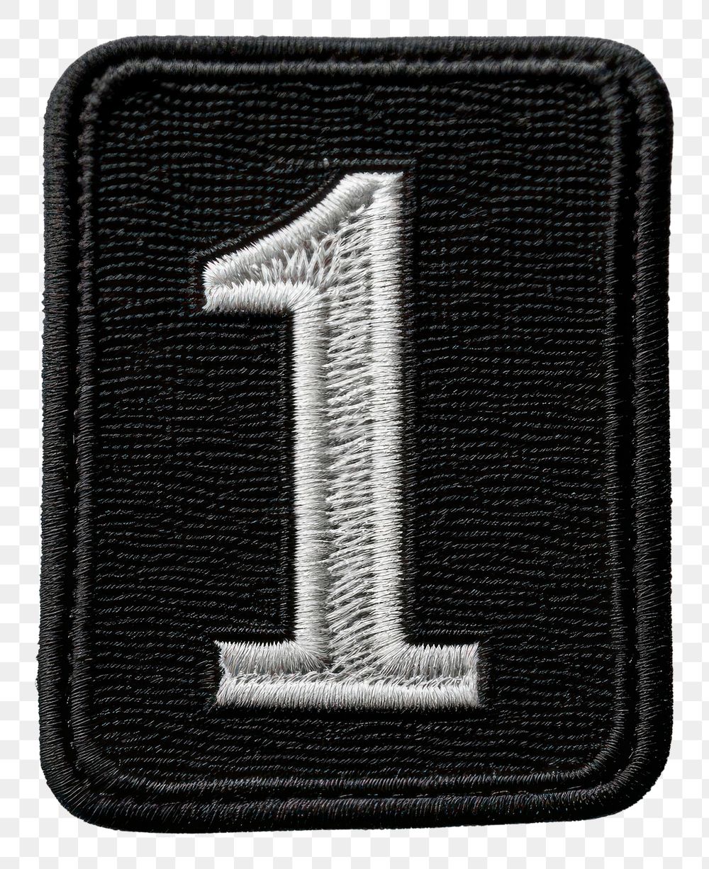 PNG Patch letter number 1 symbol black text.