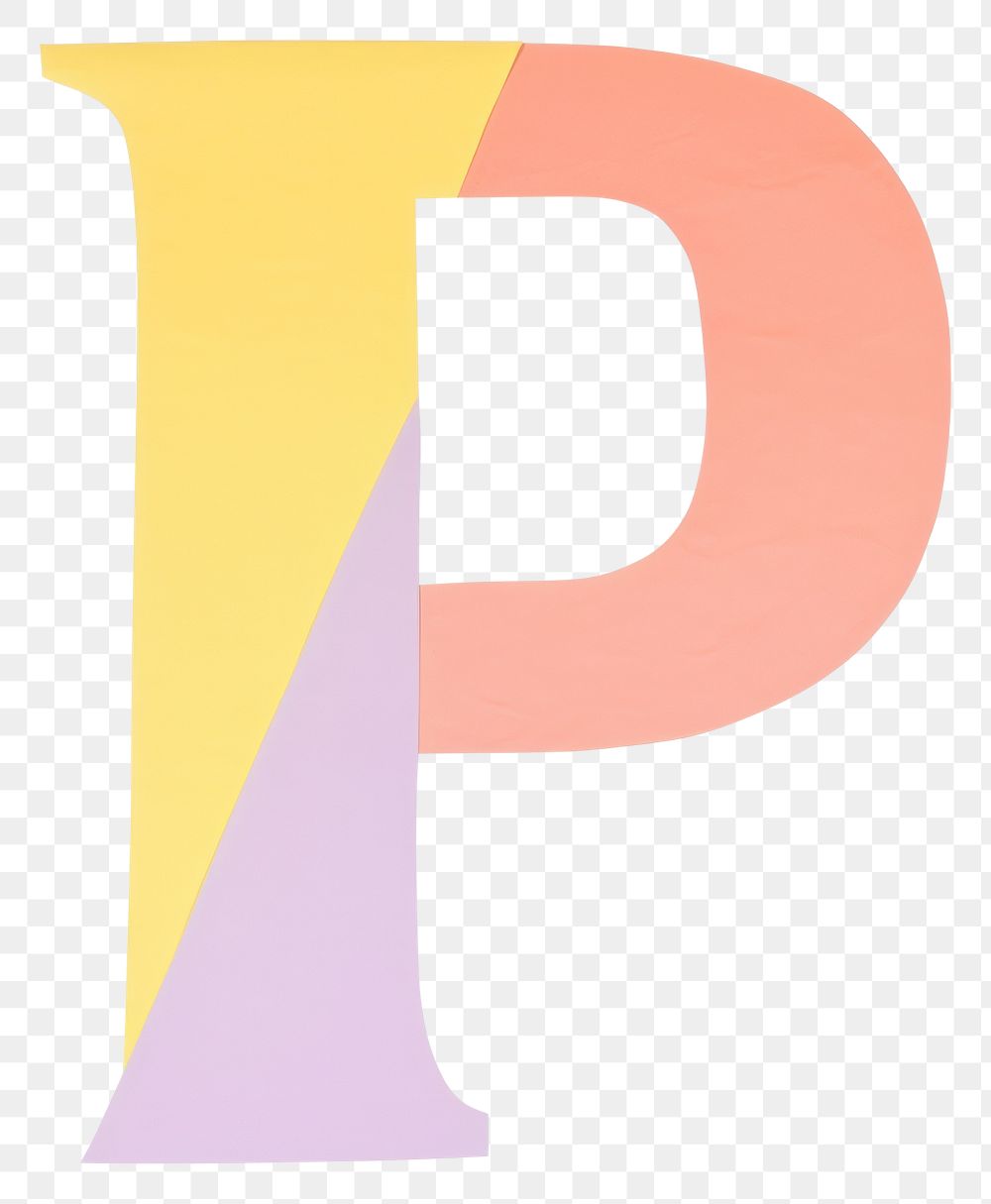 PNG Letter P cut paper text number logo.