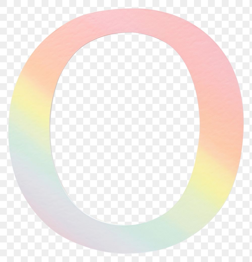 PNG Number letter 0 cut paper rainbow text white background.