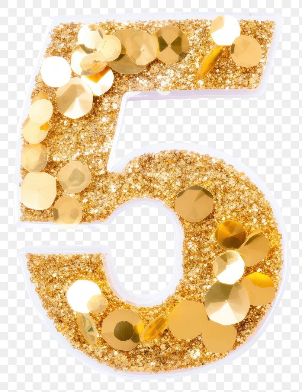 PNG Glitter letter number 5 shape text white background.