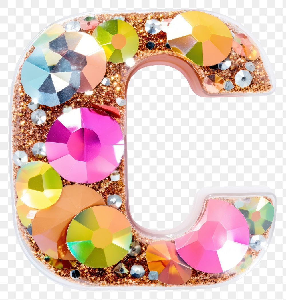 PNG Glitter letter c jewelry number shape.