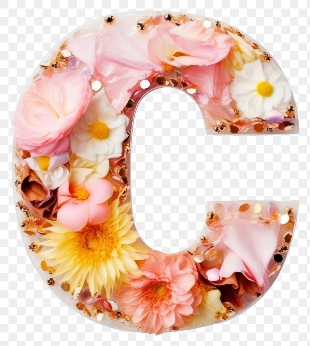 PNG Glitter letter C flower number petal.