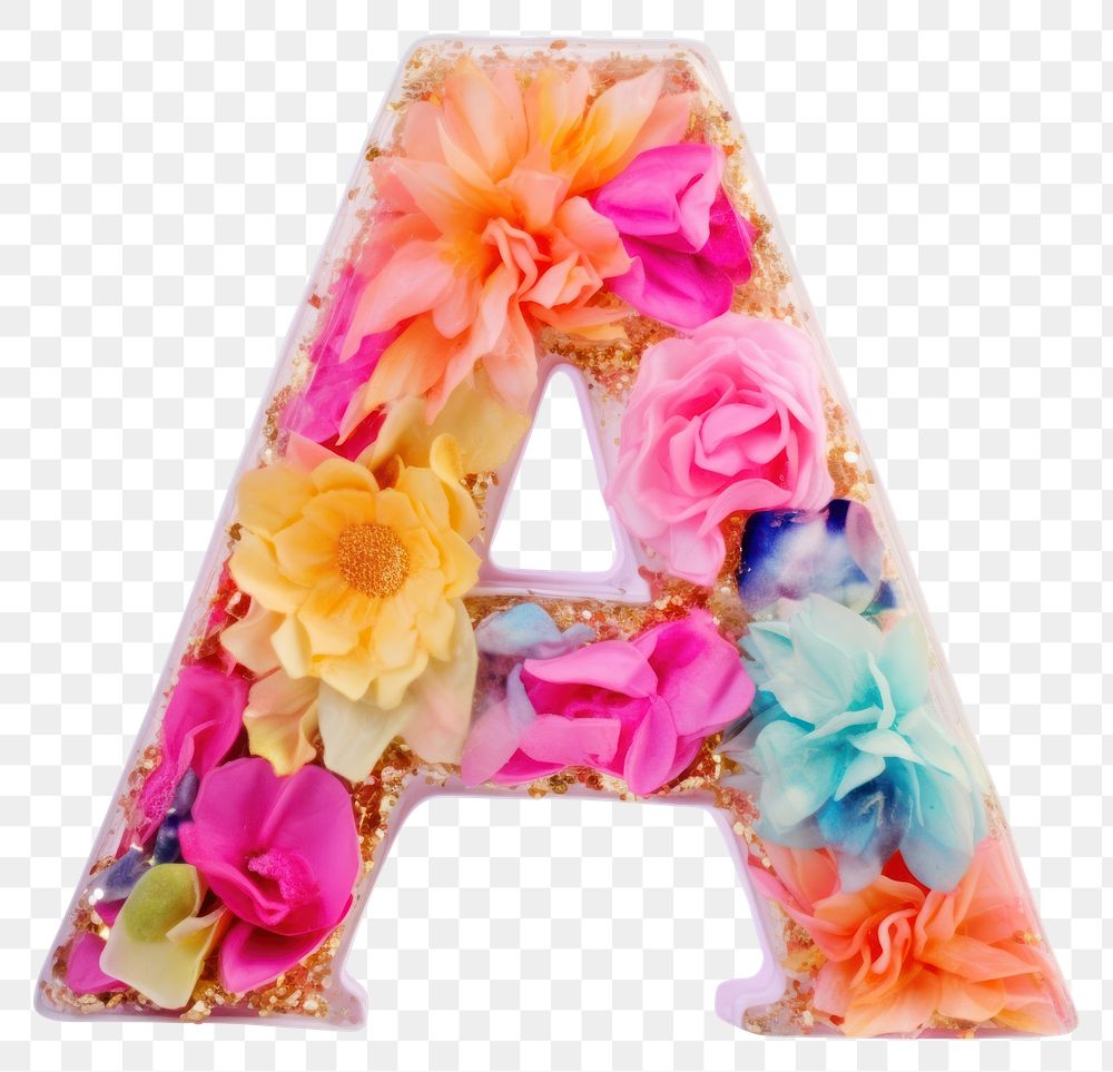 PNG Letter A alphabet flower number.