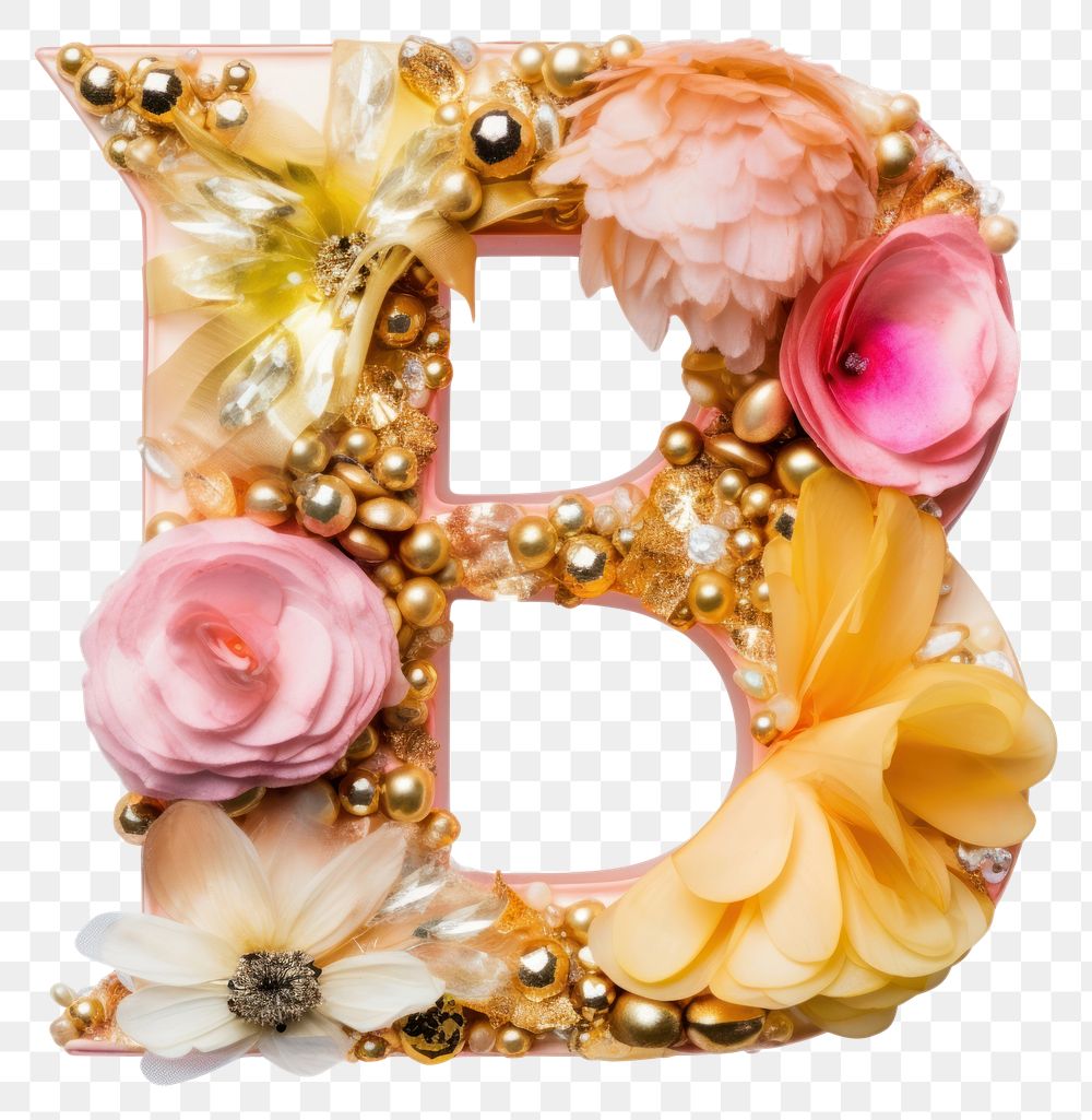 PNG Glitter letter B number text white background.