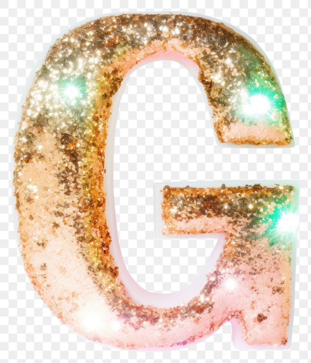 PNG Glitter letter G number shape text.