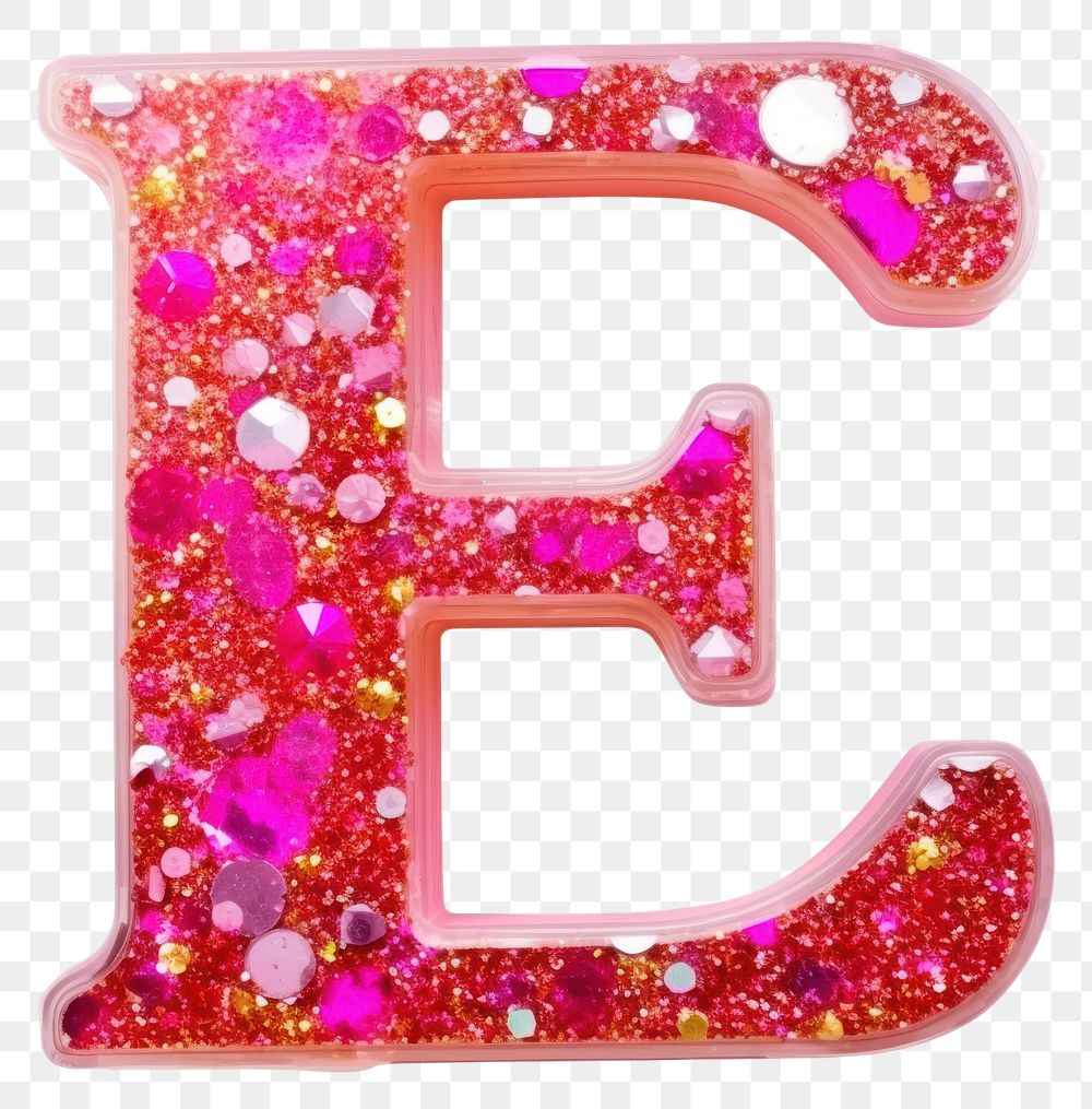 PNG Glitter letter E alphabet number shape.