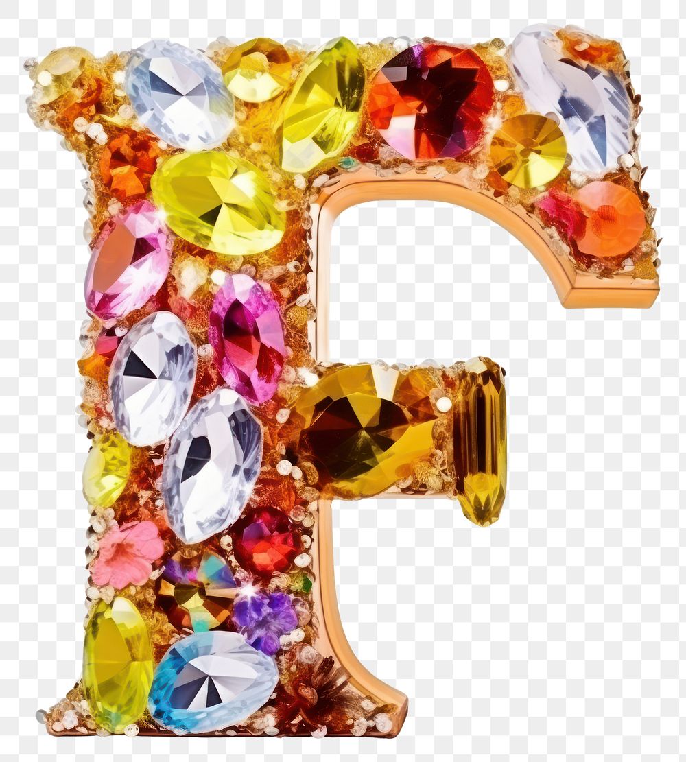 PNG Glitter letter F jewelry number white background.