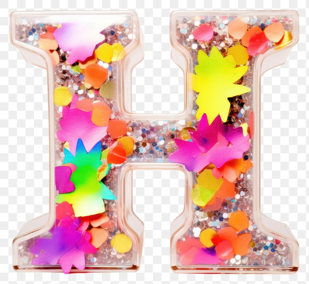 PNG Glitter letter H alphabet number text.