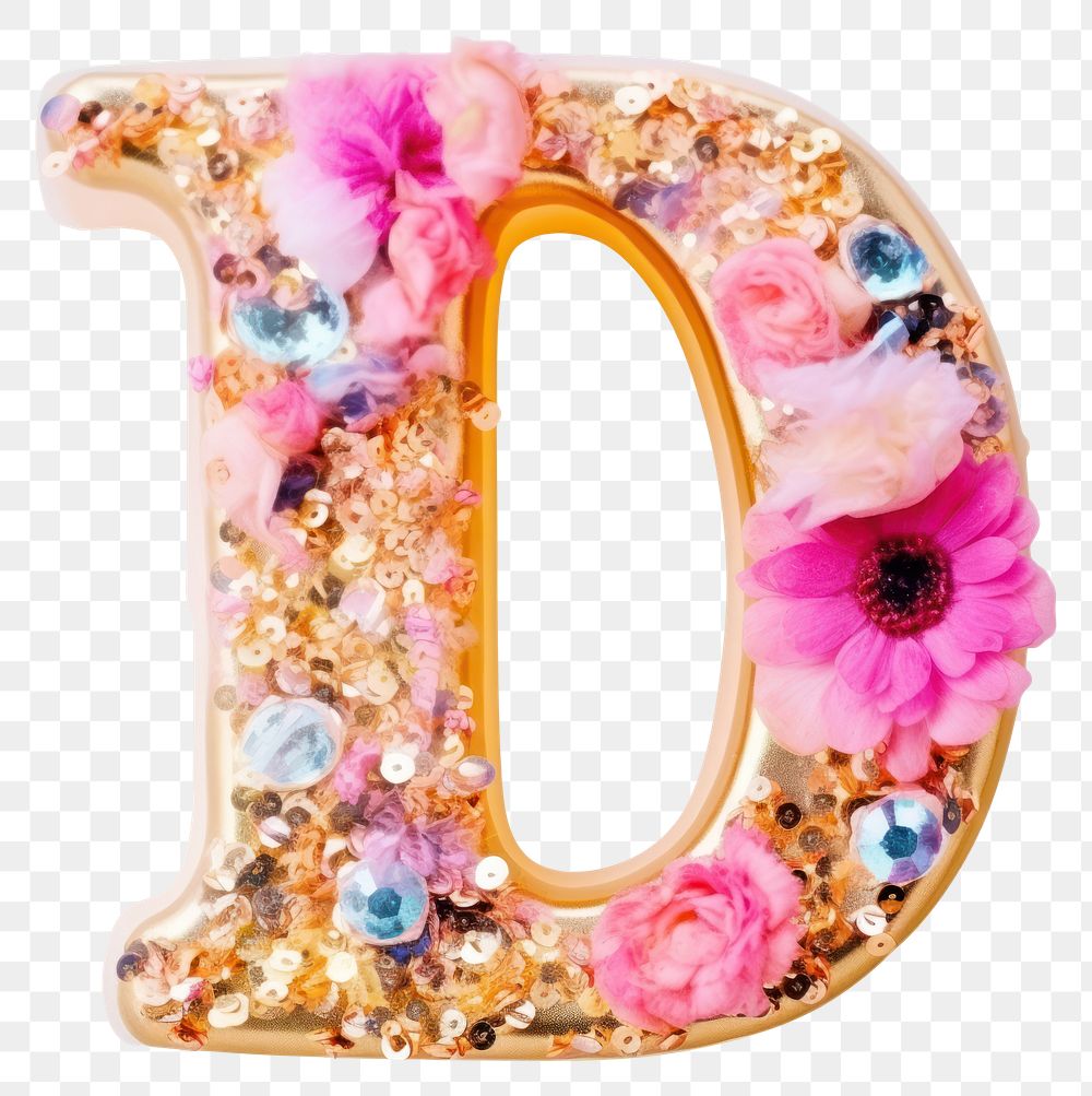 PNG Glitter letter D jewelry number text.
