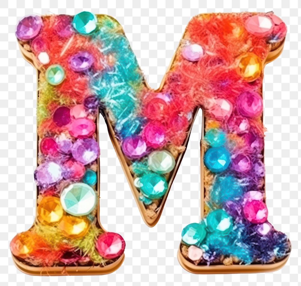 PNG Glitter letter M alphabet number shape.