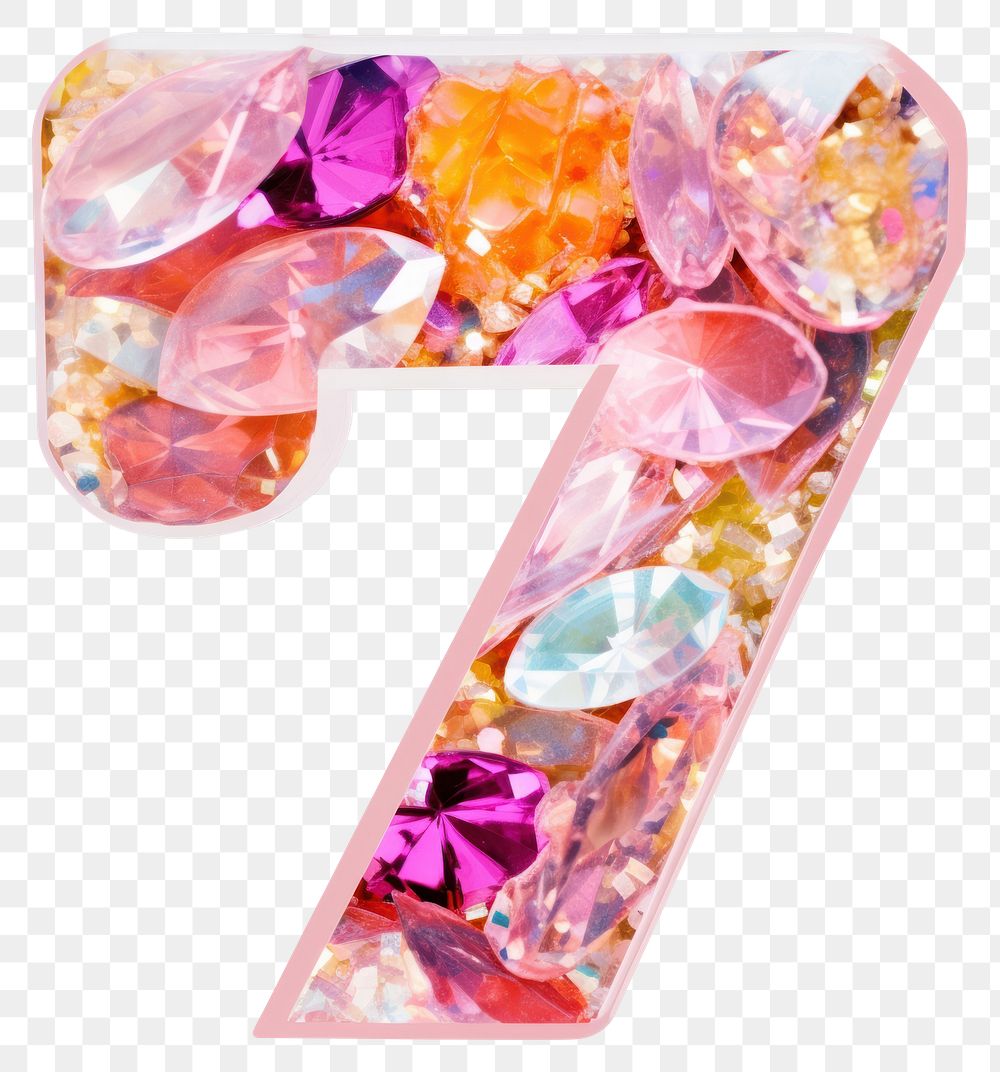 PNG Glitter letter number 7 white background celebration accessories.