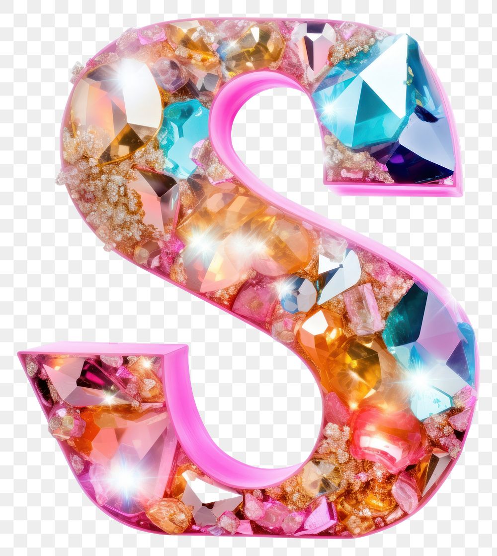 PNG Glitter letter S number white background jewelry.