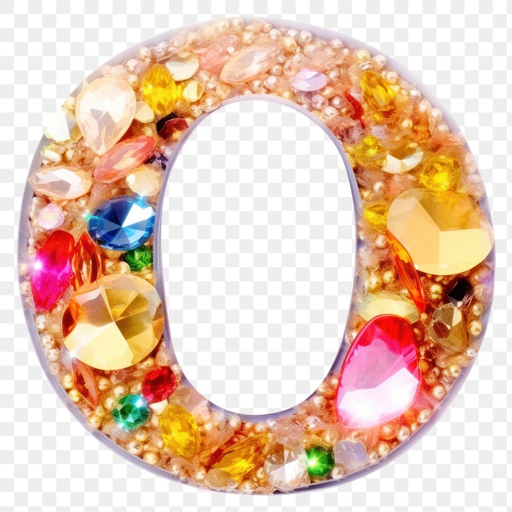 PNG Glitter letter o gemstone jewelry shape.