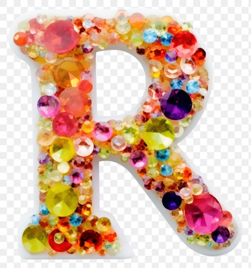 PNG Glitter letter R alphabet jewelry number.