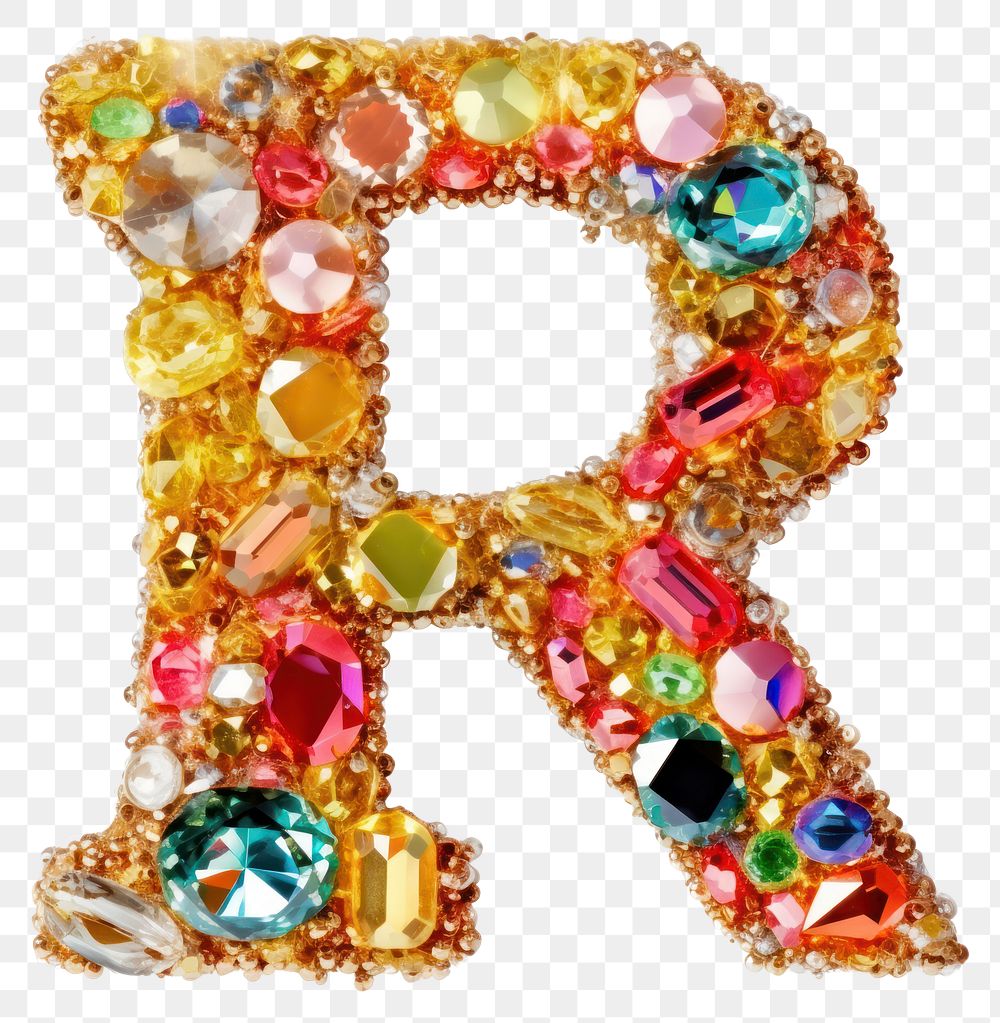 PNG Glitter letter R gemstone jewelry number.