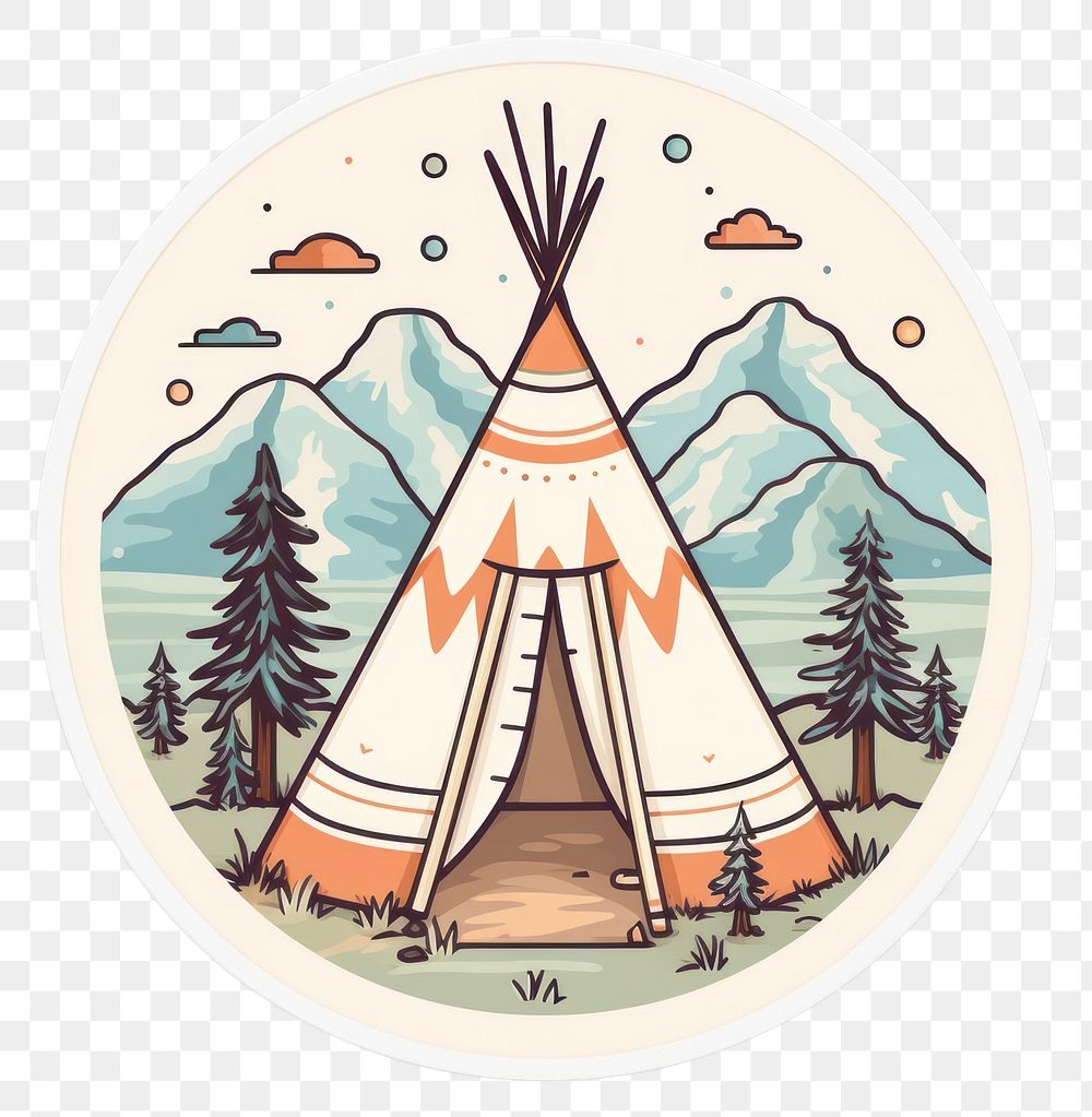 PNG Teepee sticker outdoors camping tent.