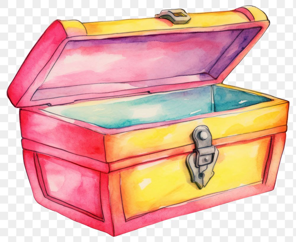 PNG A treasure box white background creativity container.
