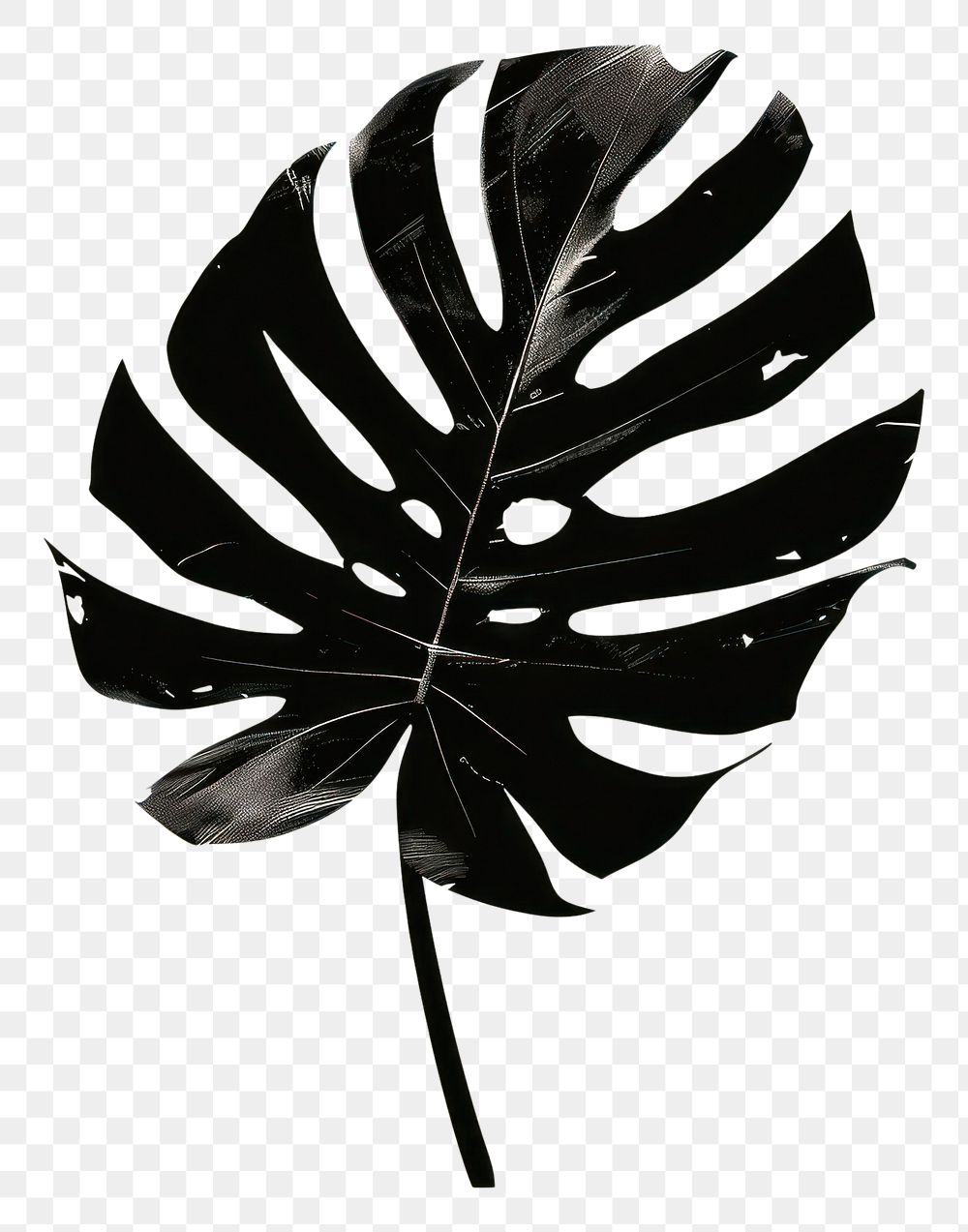 PNG Tropical leave plant leaf monochrome.