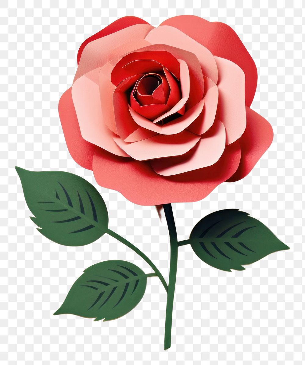PNG Rose minimal flower plant paper.