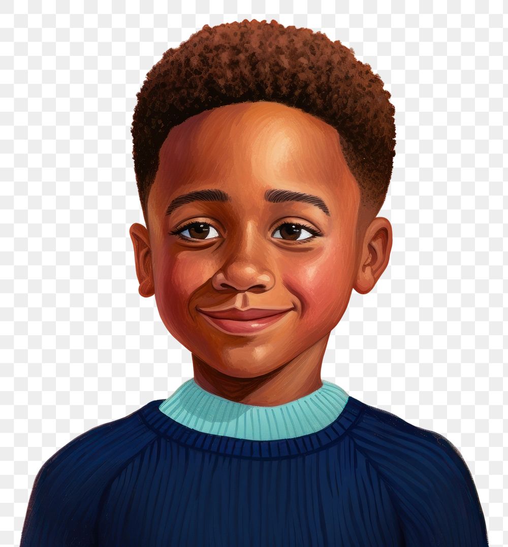 PNG Cute African-American boy portrait photography hairstyle.