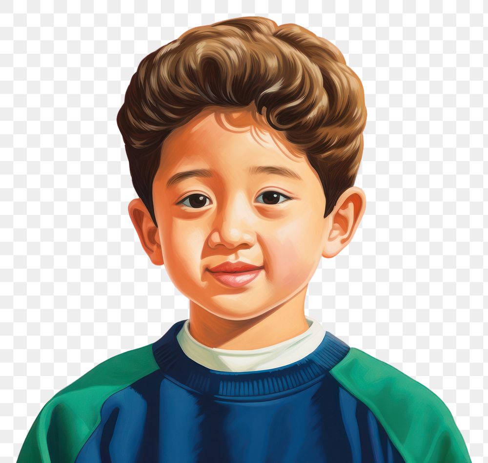 PNG Cute asian boy portrait child red.