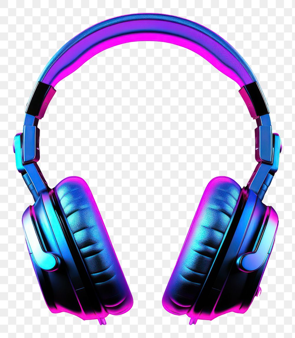 PNG Neon Headphones headphones headset purple.