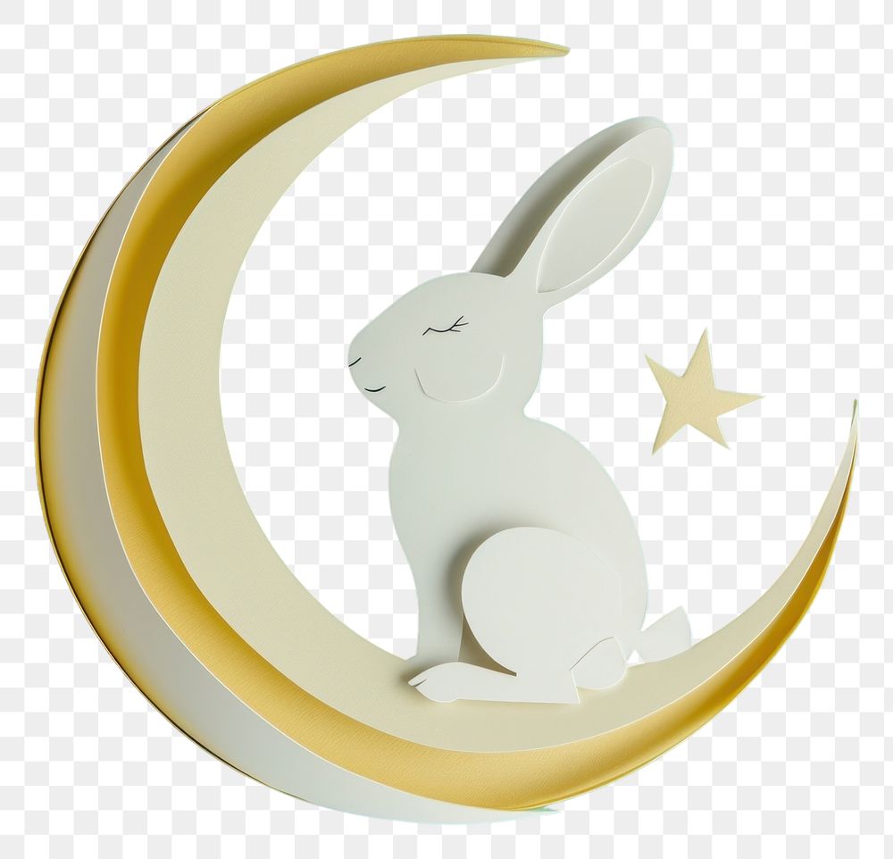 PNG Moon with rabbit mammal representation celebration.
