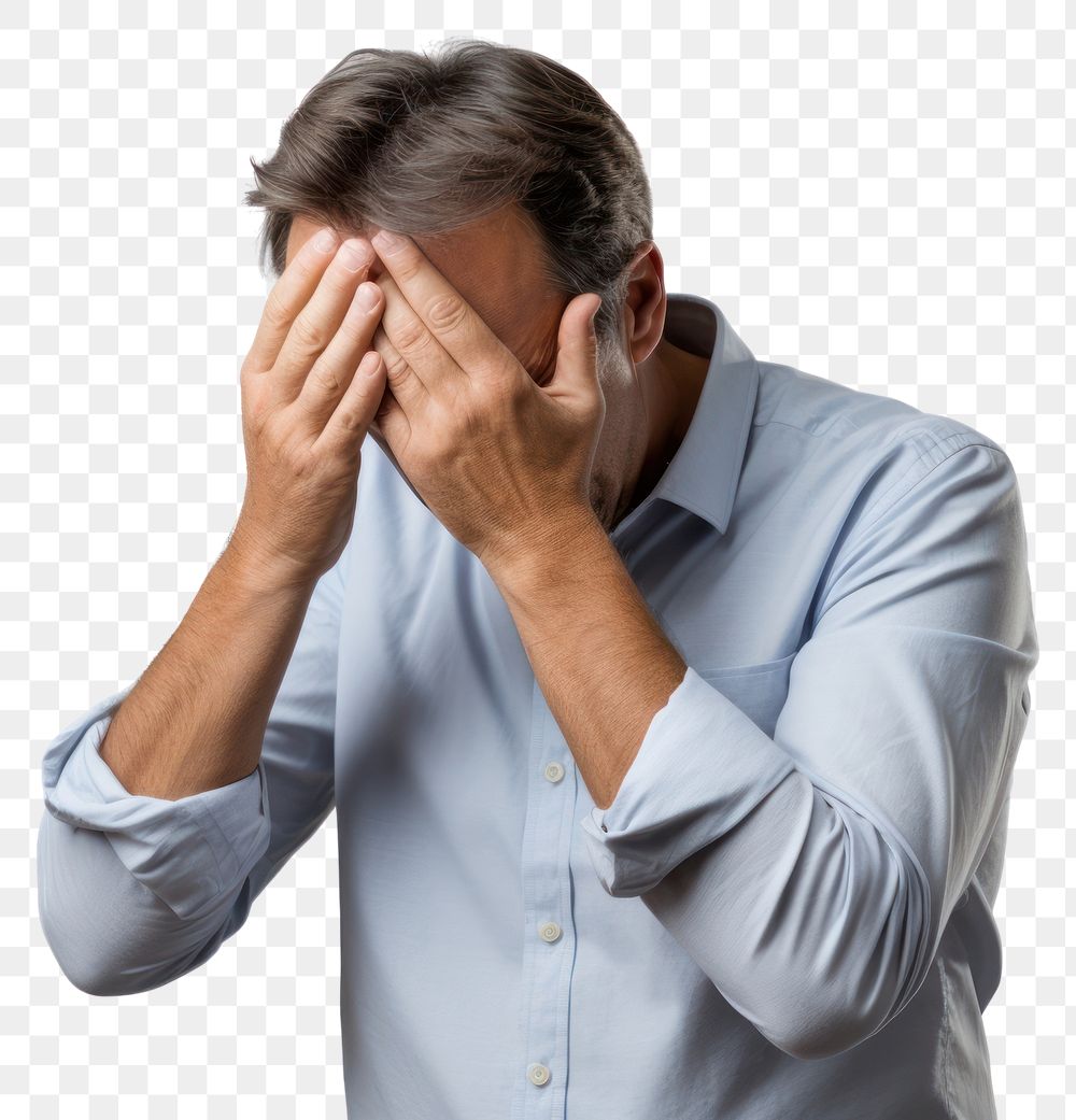 PNG Man doing facepalm anxiety adult pain.