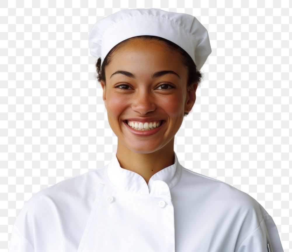 PNG Arican-American female chef smilling smile happiness freshness.