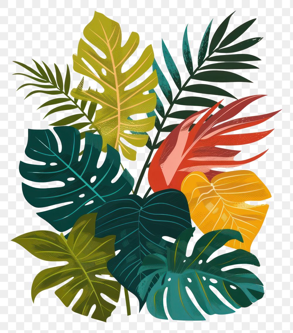 PNG Tropical leaves graphics tropics pattern.