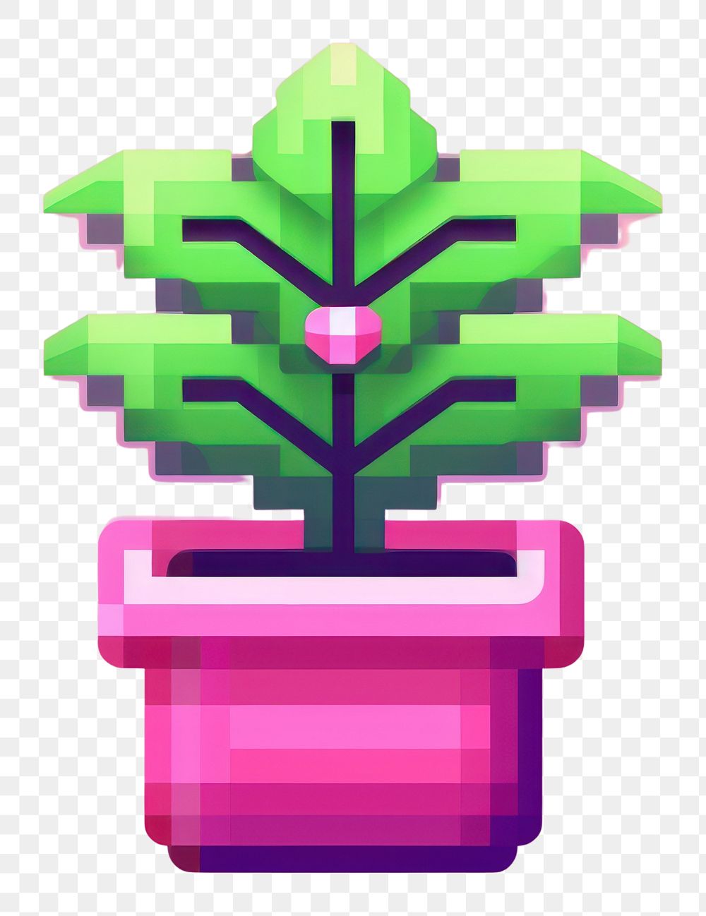 PNG Plants growth pixel graphics purple green.