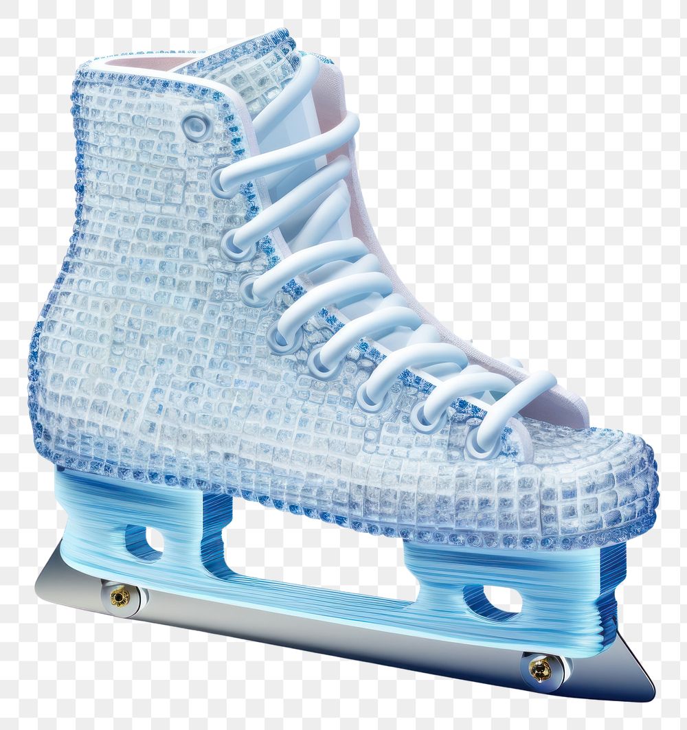 PNG 3D pixel art ice skate footwear clothing skating.