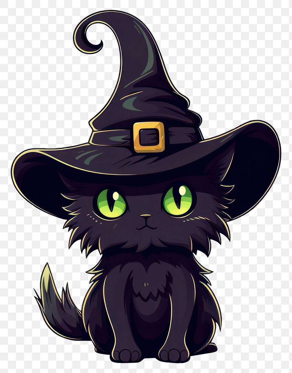 PNG Black cat witch cartoon animal mammal.