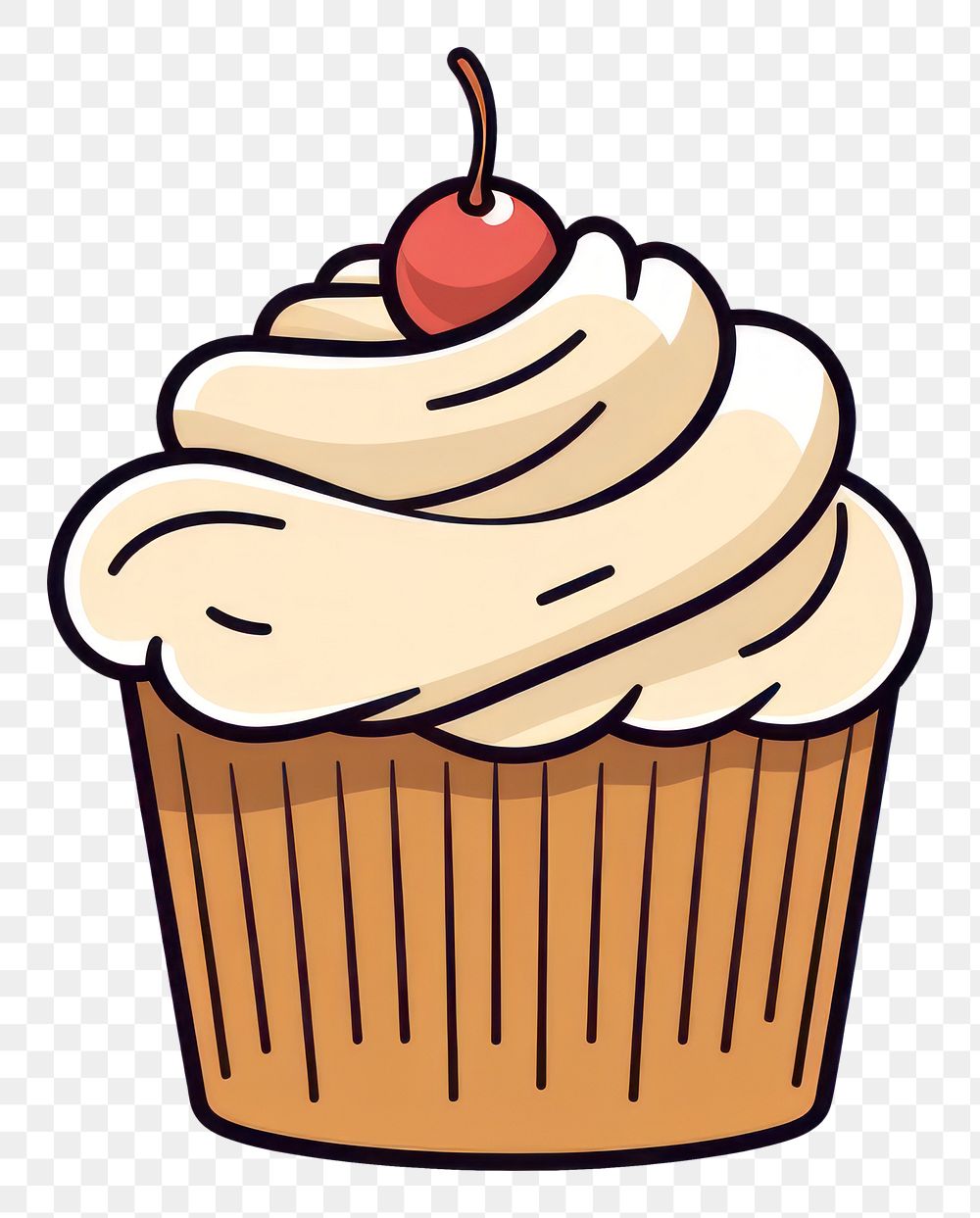 PNG Cupcake dessert cartoon cream.