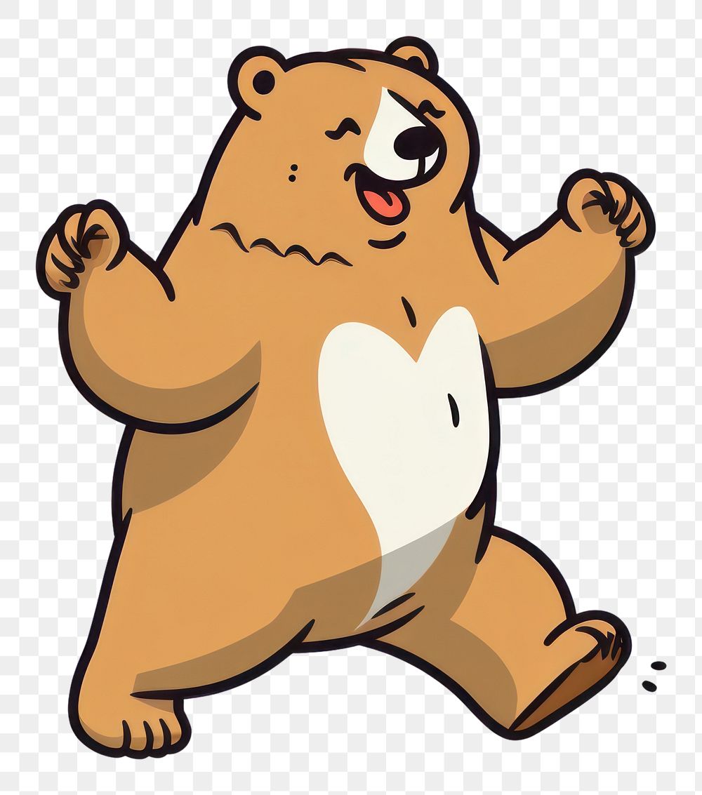 PNG Happy bear dancing cartoon mammal 