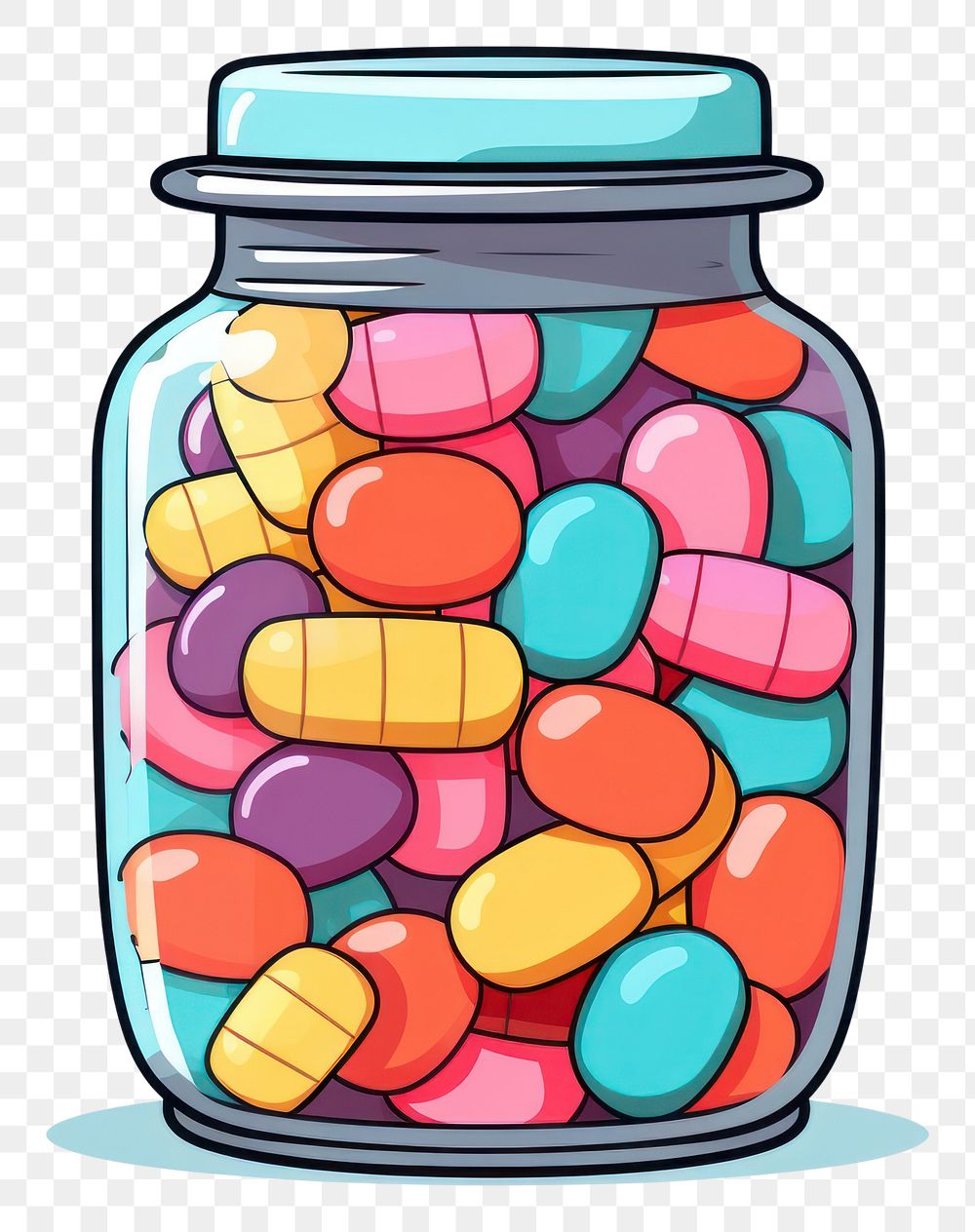 PNG Jar of candy cartoon white background medication.