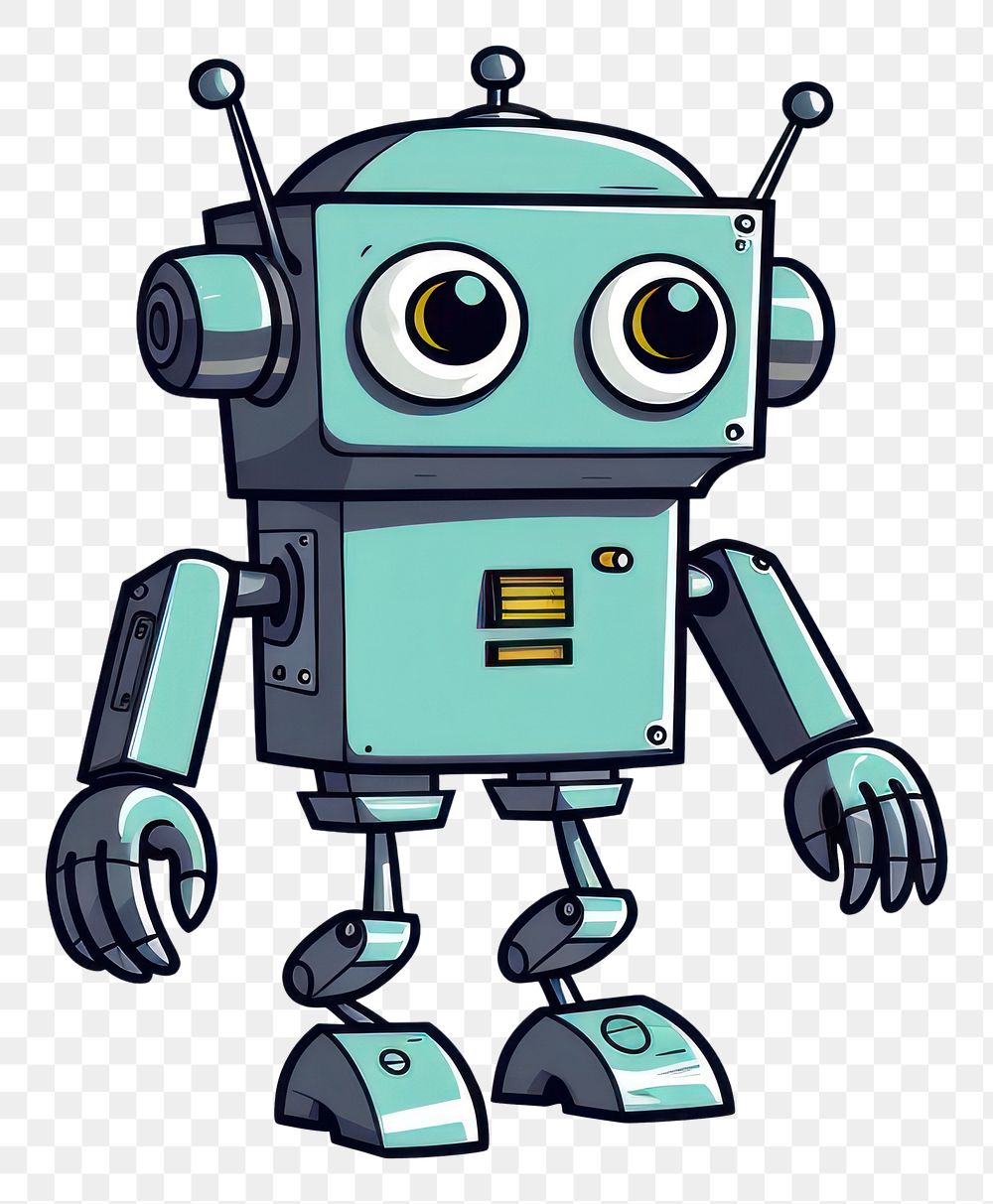 PNG Robot walking cartoon technology futuristic.