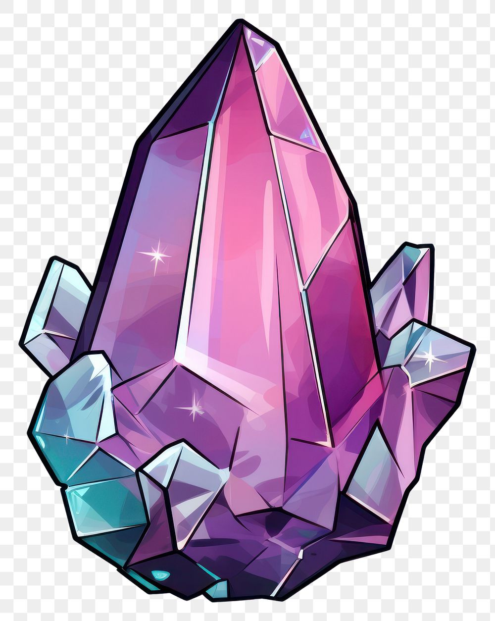 PNG Shiny crystal gemstone amethyst mineral.