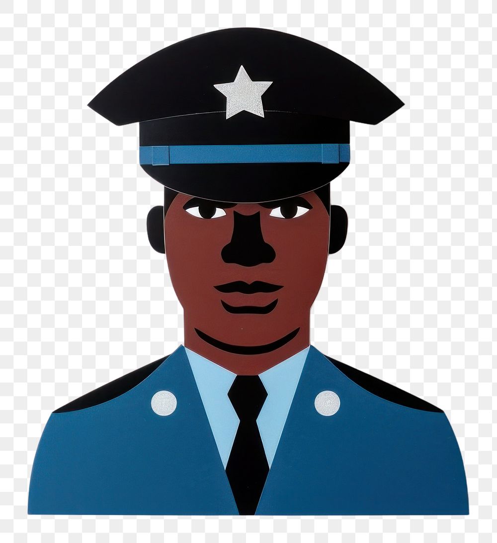 PNG Black man police adult art representation.