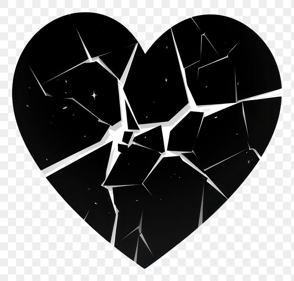PNG Black broken heart icon symbol shape destruction.
