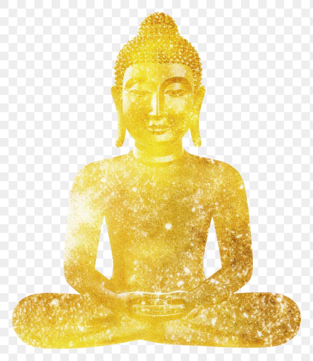 PNG Golden buddha icon art white background representation.