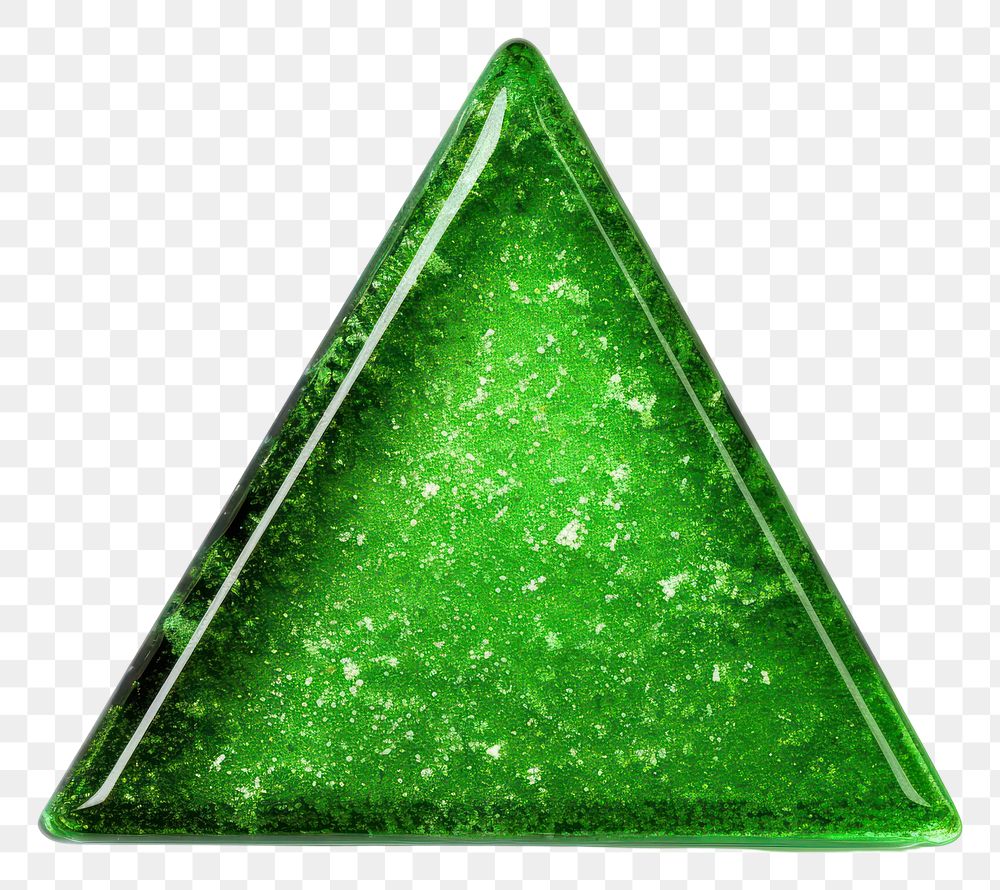 PNG Green triangle icon glitter shape white background.