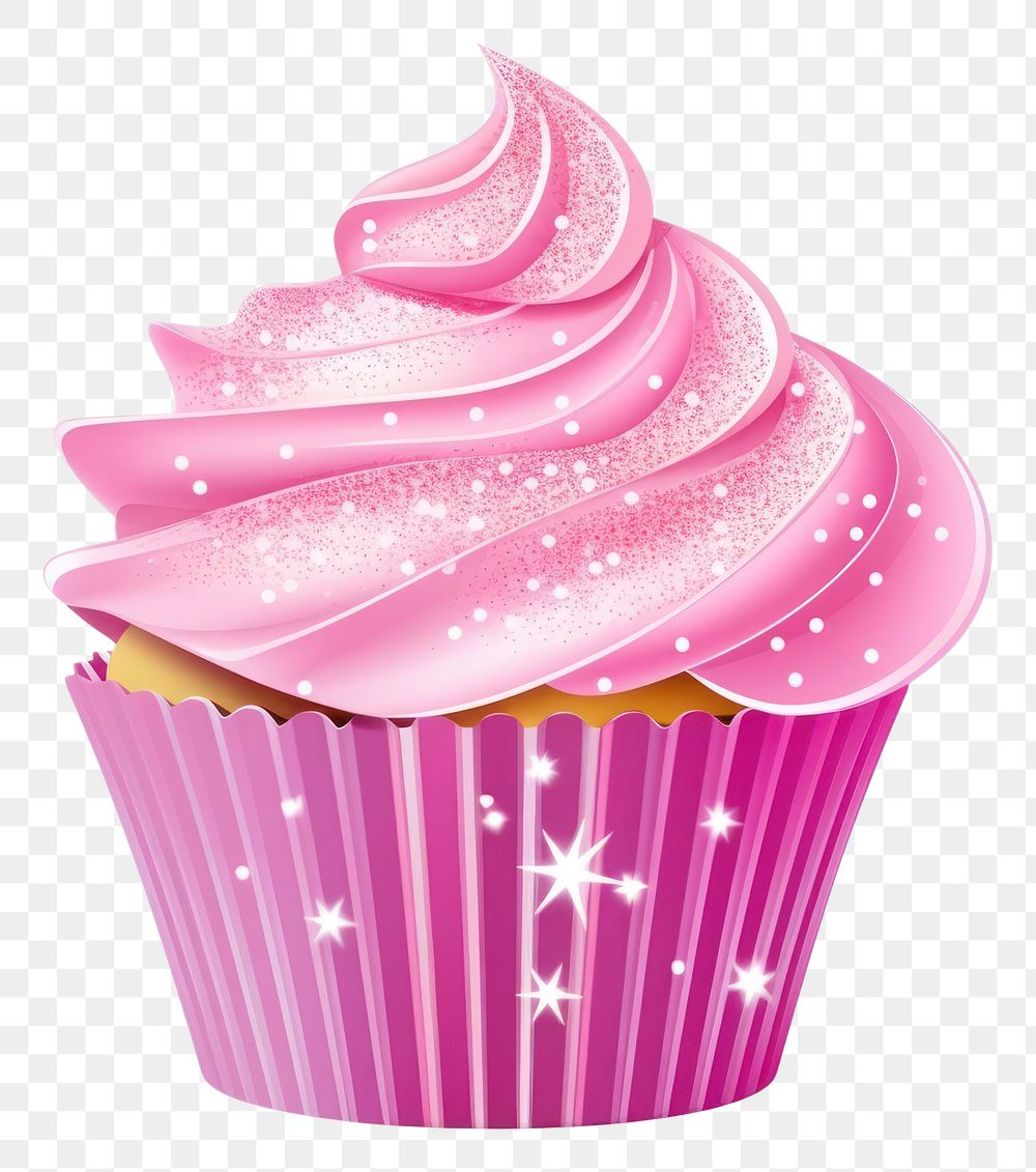 PNG Pink cupcake icon dessert icing food.