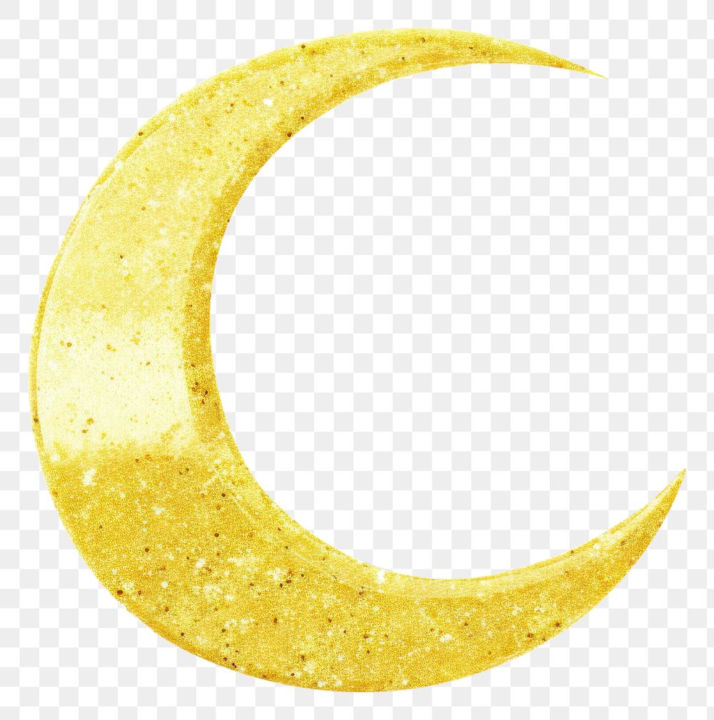 PNG Yellow crescent icon shape night moon.