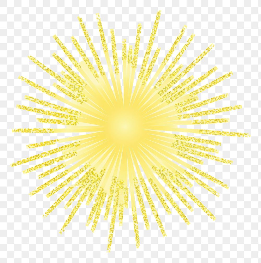 PNG Yellow starburst icon fireworks pattern shape.