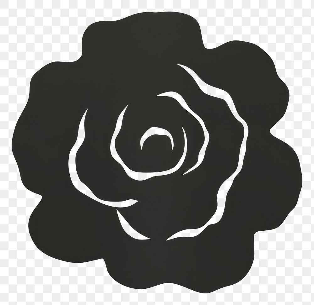 PNG Rose flower plant black.